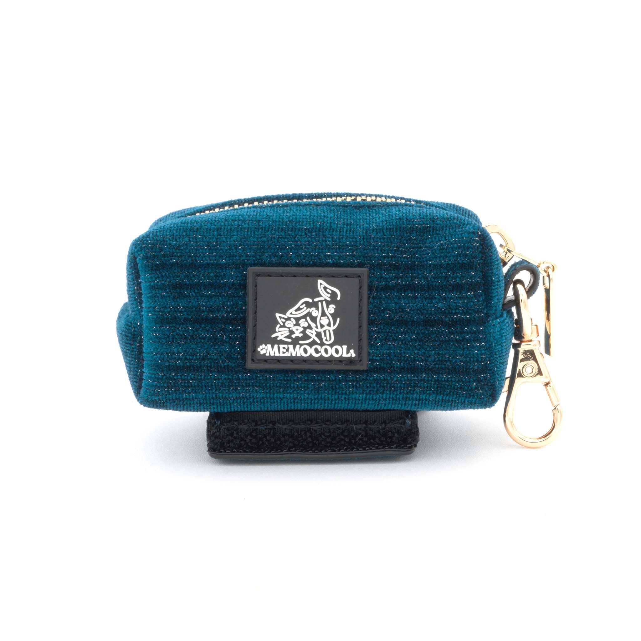 Velvet Leather Ultimate Poop Bag Holder: Blue