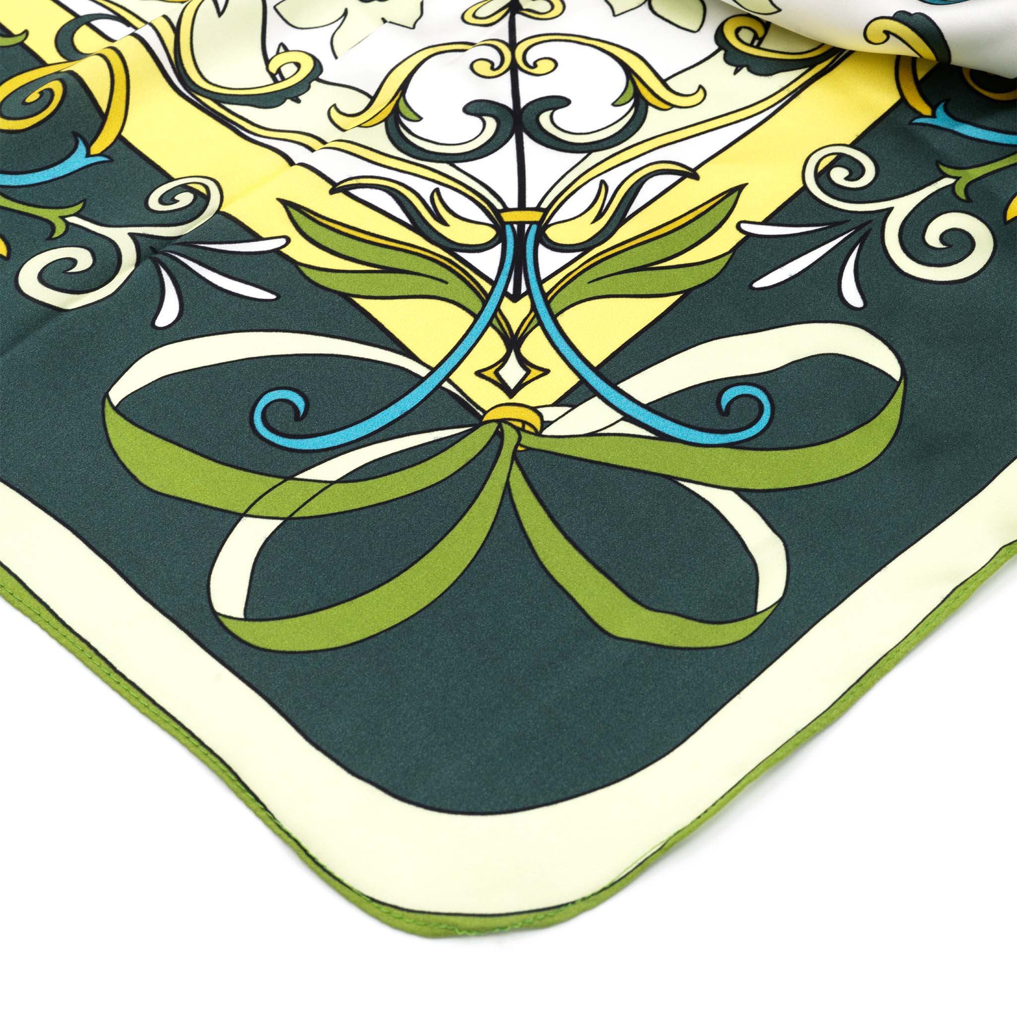 The Gardenia Green Human Silk Scarf 90