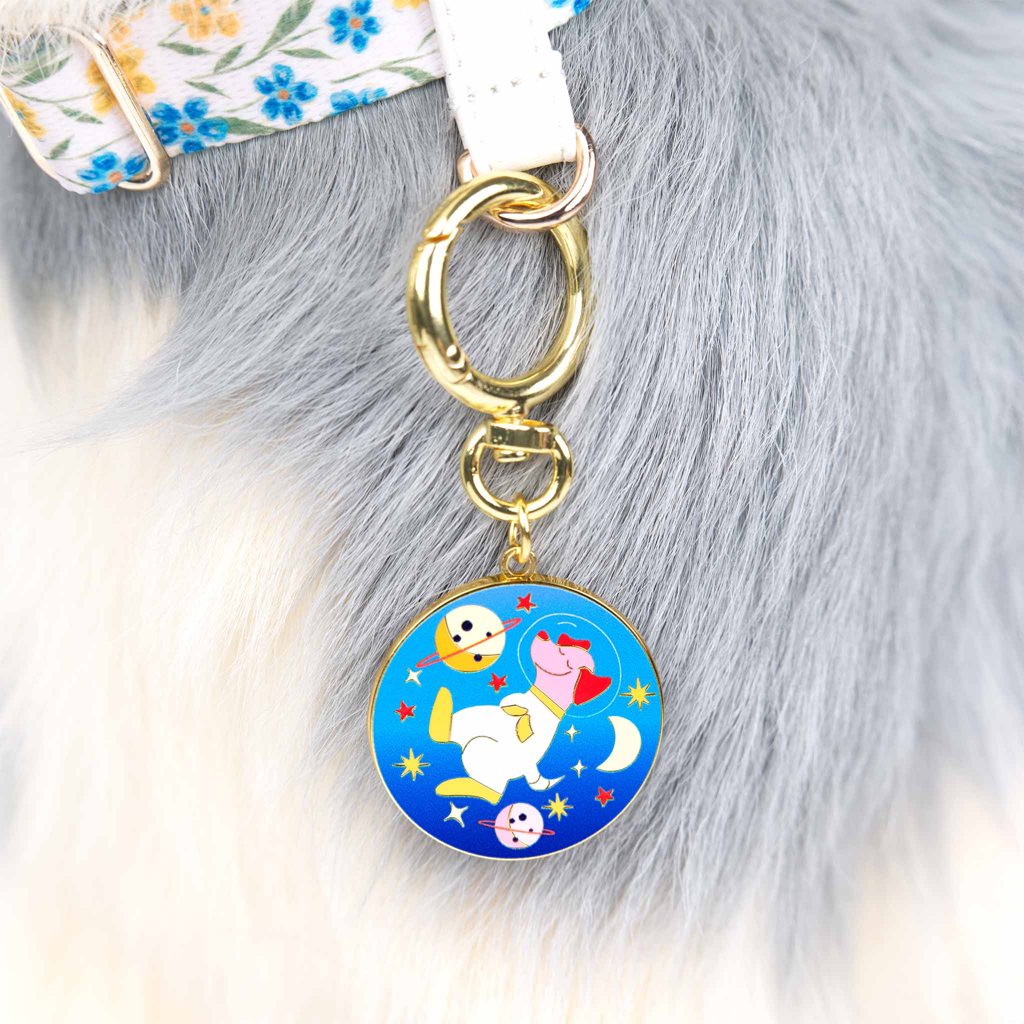 Doggo Astronaut Custom Pet ID Tag