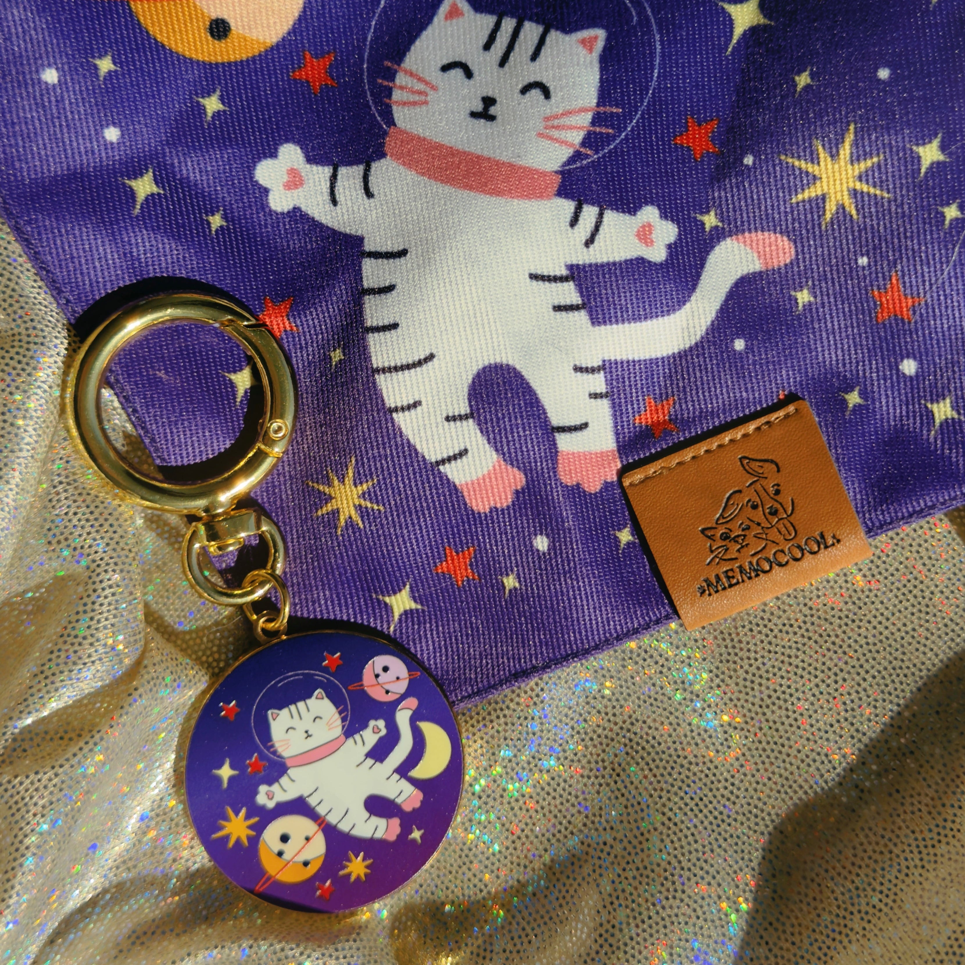 MemoCool Pet - Astronaut Dream Design Collection - Custom Pet Tag - Metal Tag - Dog ID Tag - Cat ID Tag - Dog Accessories - Dog Bandana - Dog Brand - Dog Product - Dog Supply - Original Design - Small Business - New York City