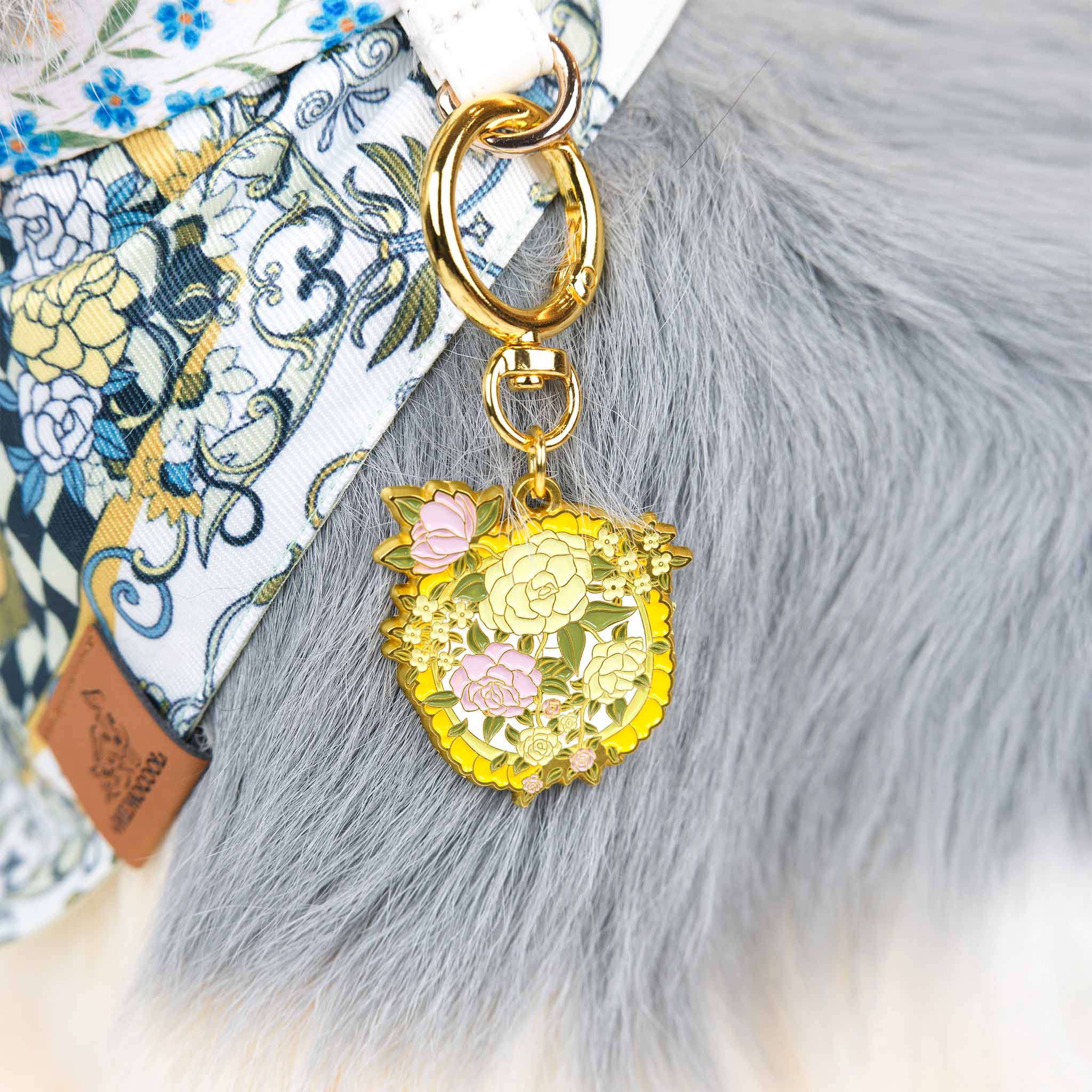 The Gardenia Flower Custom Pet ID Tag