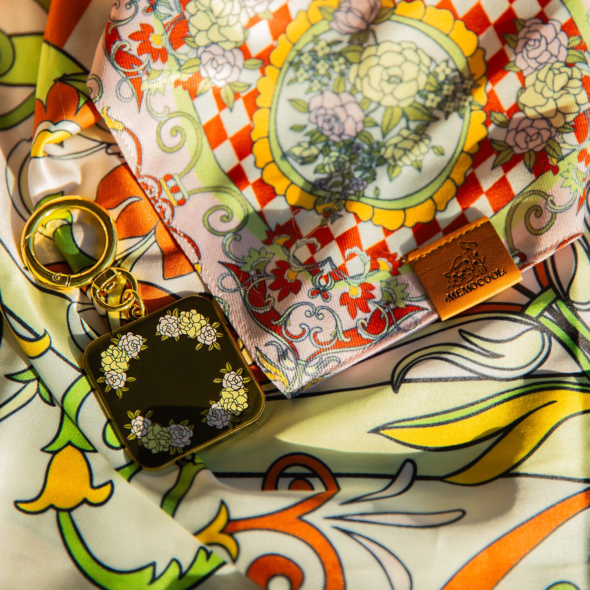 MemoCool Pet - The Gardenia Design Collection - Rectangle Metal Pet Tag - Custom Pet ID Tag - Dog ID Tag - Cat ID Tag - Dog Accessories - Cat Accessories - Pet Product - Pet Supply - Dog Bandana - Silk Scarf for Owner - Matching Set with Pet - Custom Made - New York City - Small Business - Women-Owned - Dog Mom