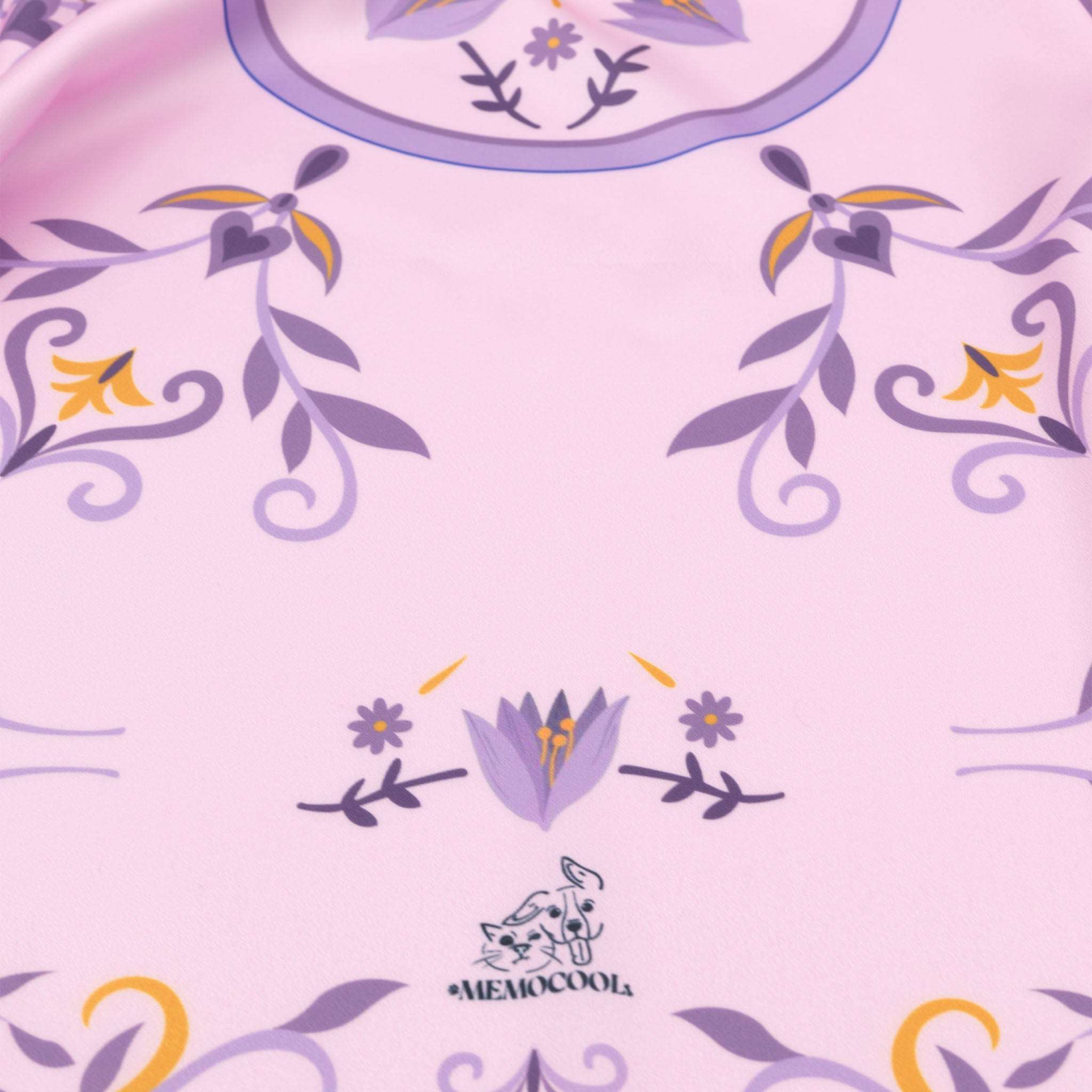 MemoCool Pet - Elegant Purple Crocus Human Silk Scarf - Design Detail