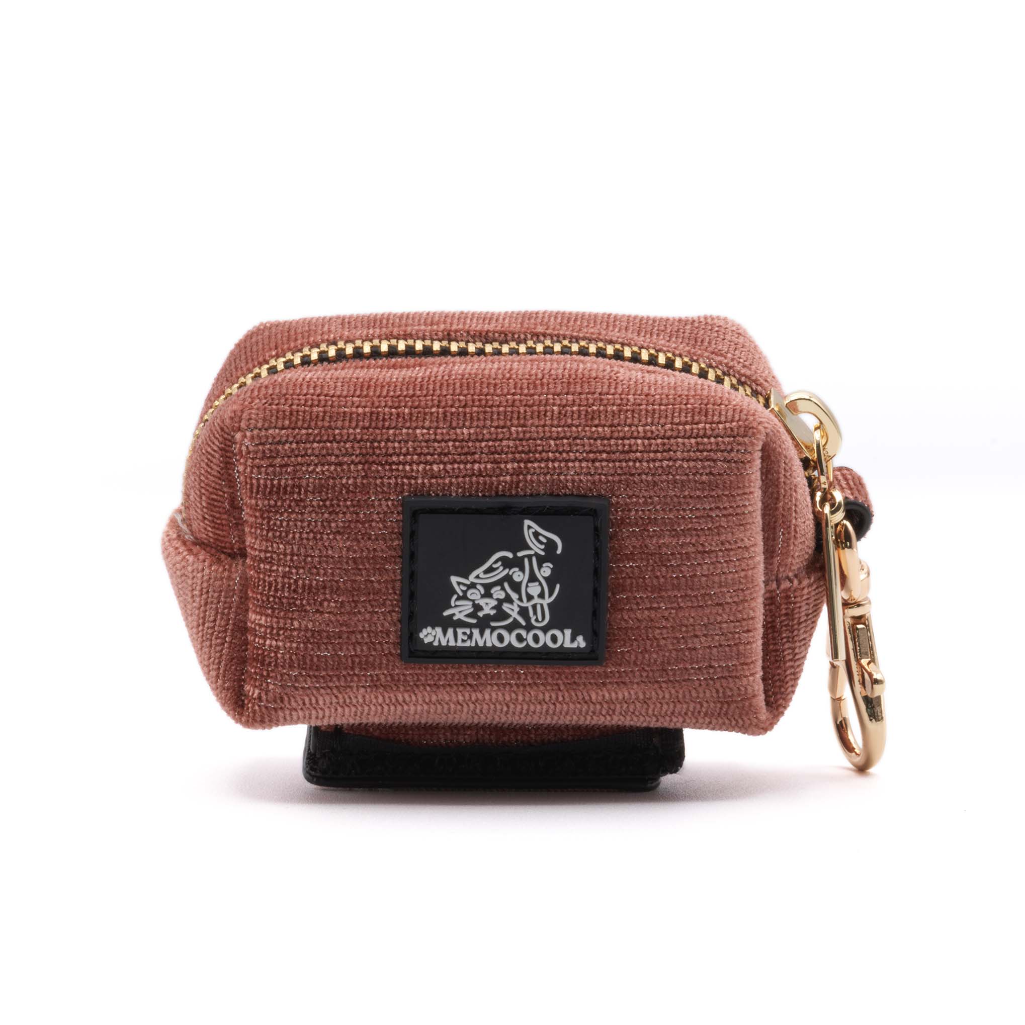 MemoCool Pet - Golden Classics Collection - Velvet Red - Poop Bag Holder - Glowing fabrics with golden threads
