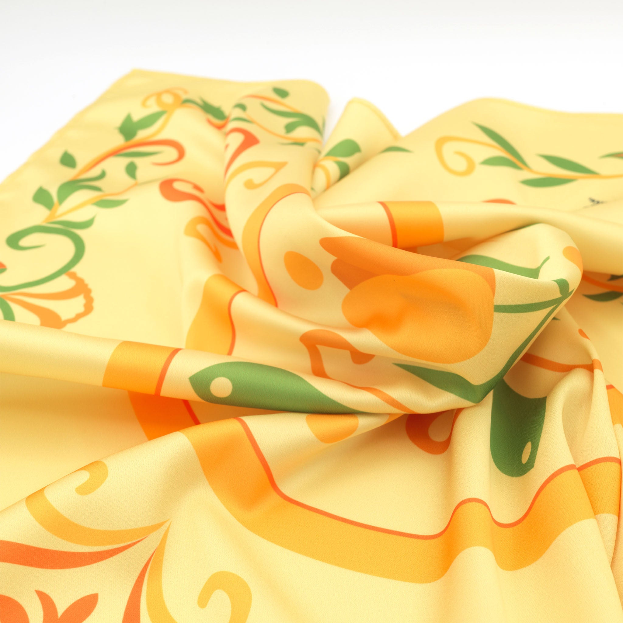 Energetic Yellow Tulip Human Silk Scarf