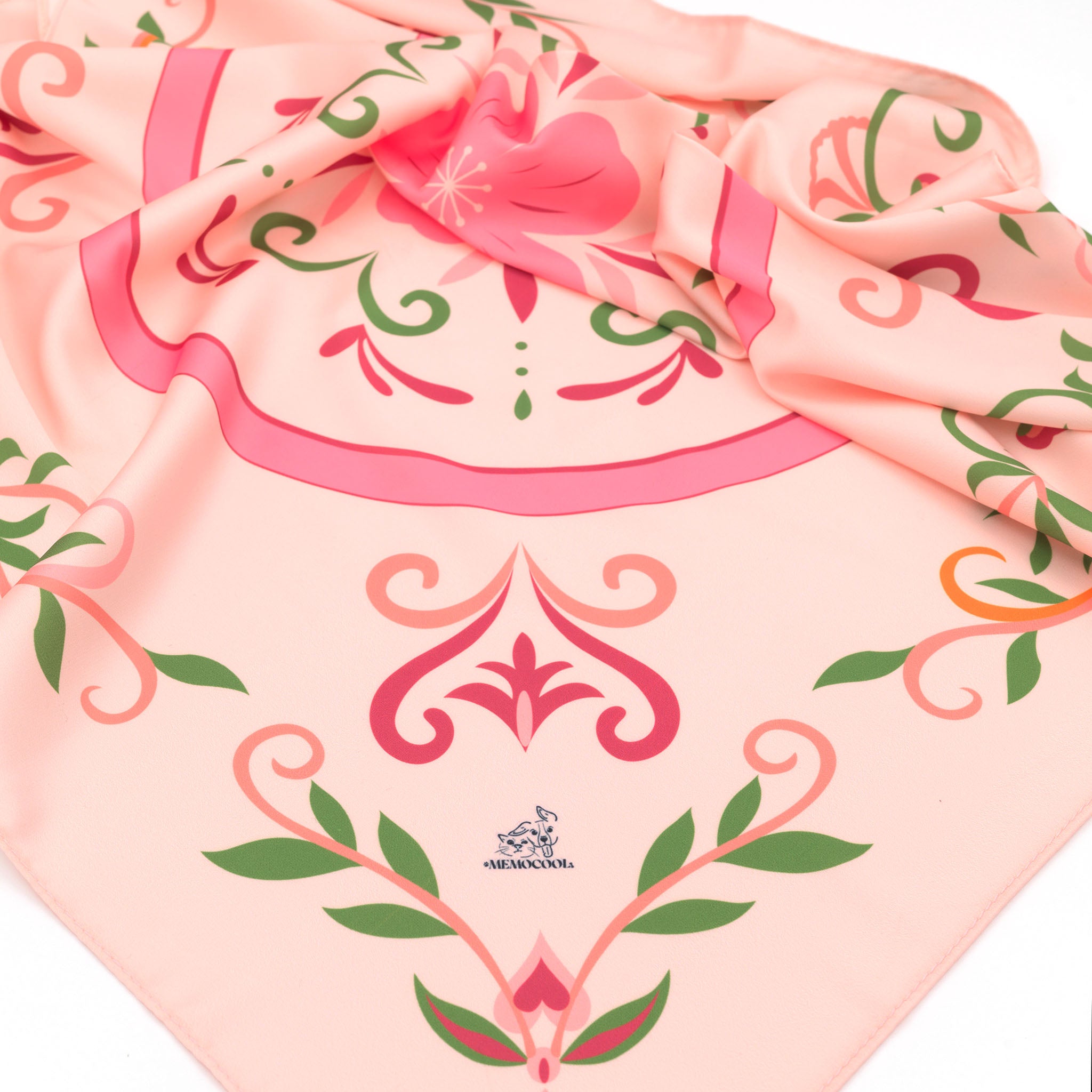 Sweet Pink Sakura Human Silk Scarf