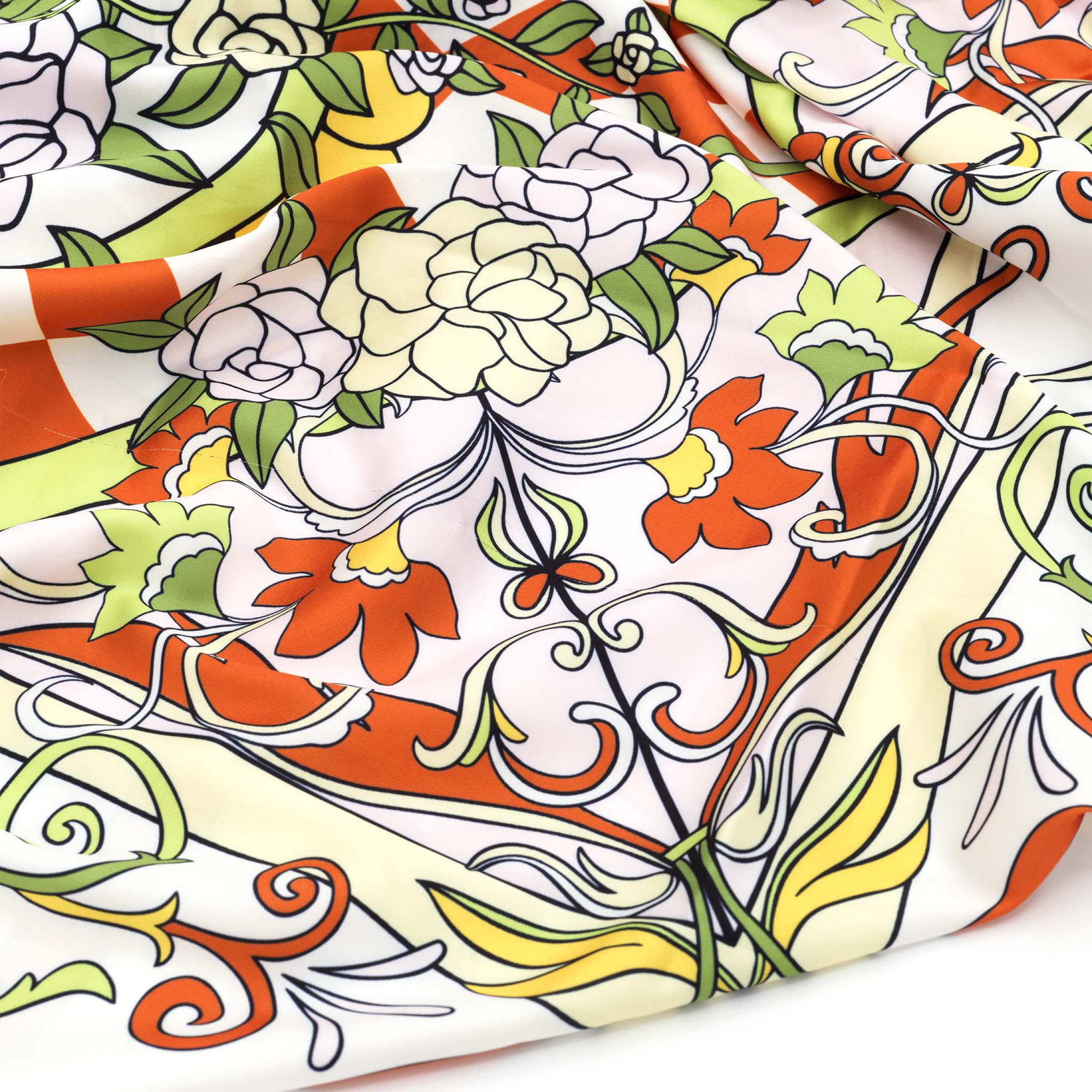 The Gardenia Red Human Silk Scarf