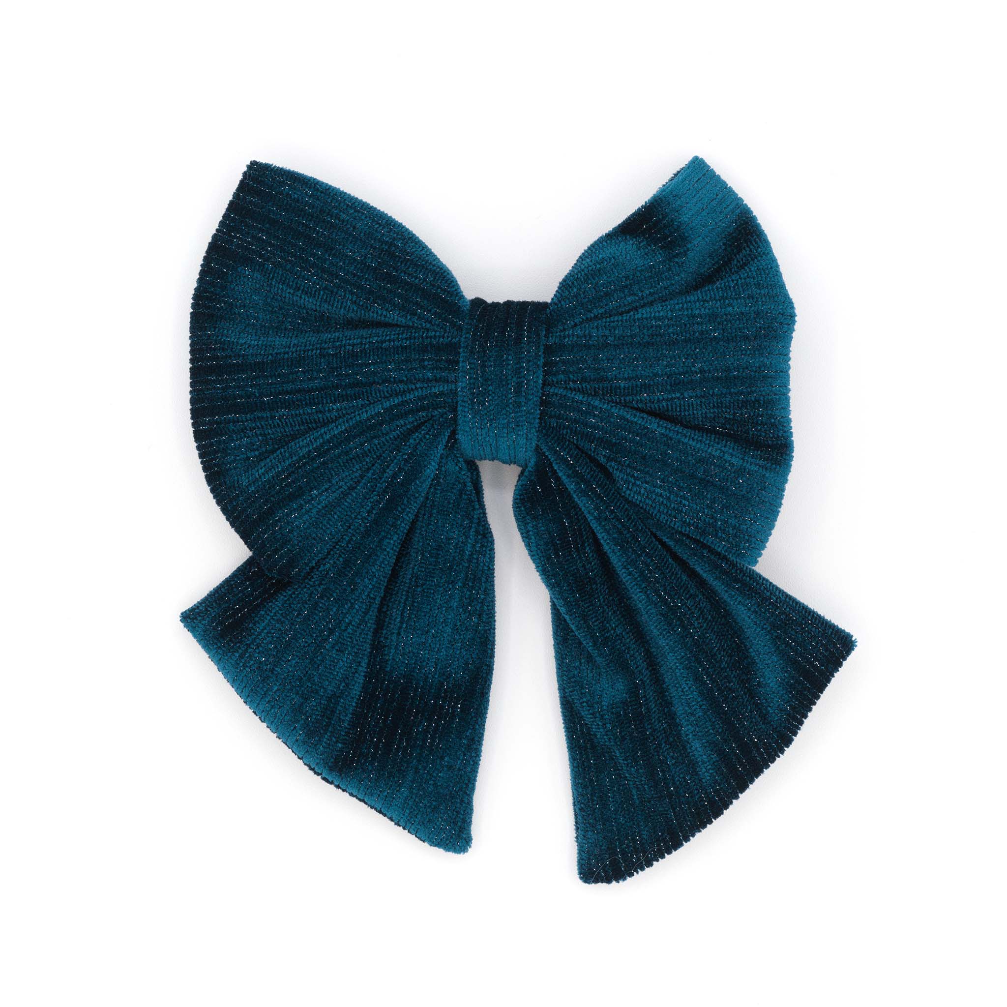 Velvet Blue Bow Hair Clip