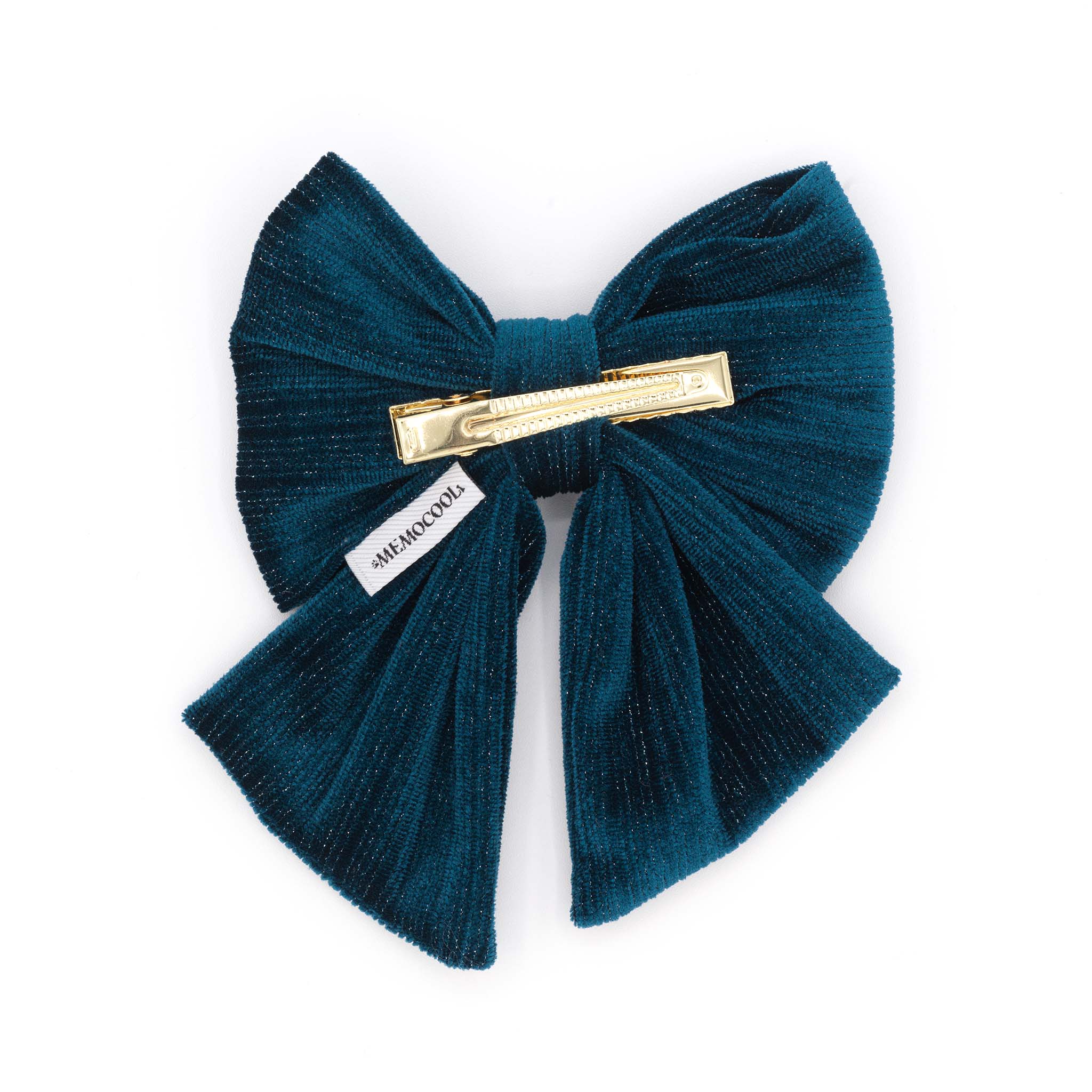 Velvet Blue Bow Hair Clip