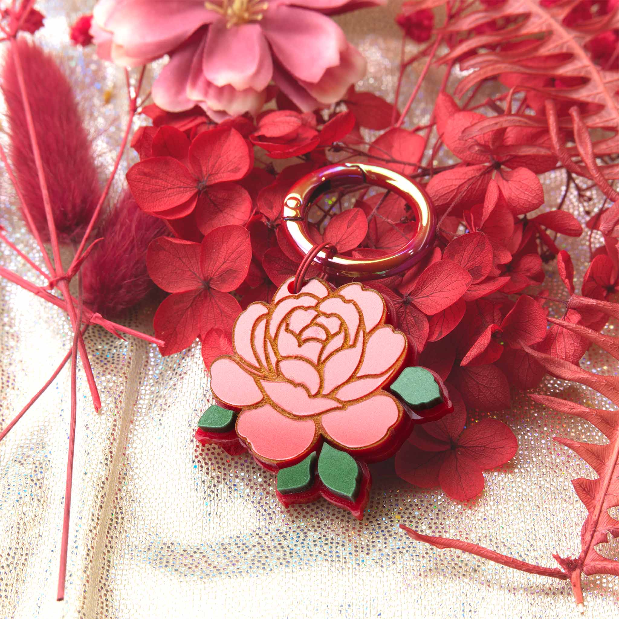 Red Rosé Handmade Artisan Pet ID Tag