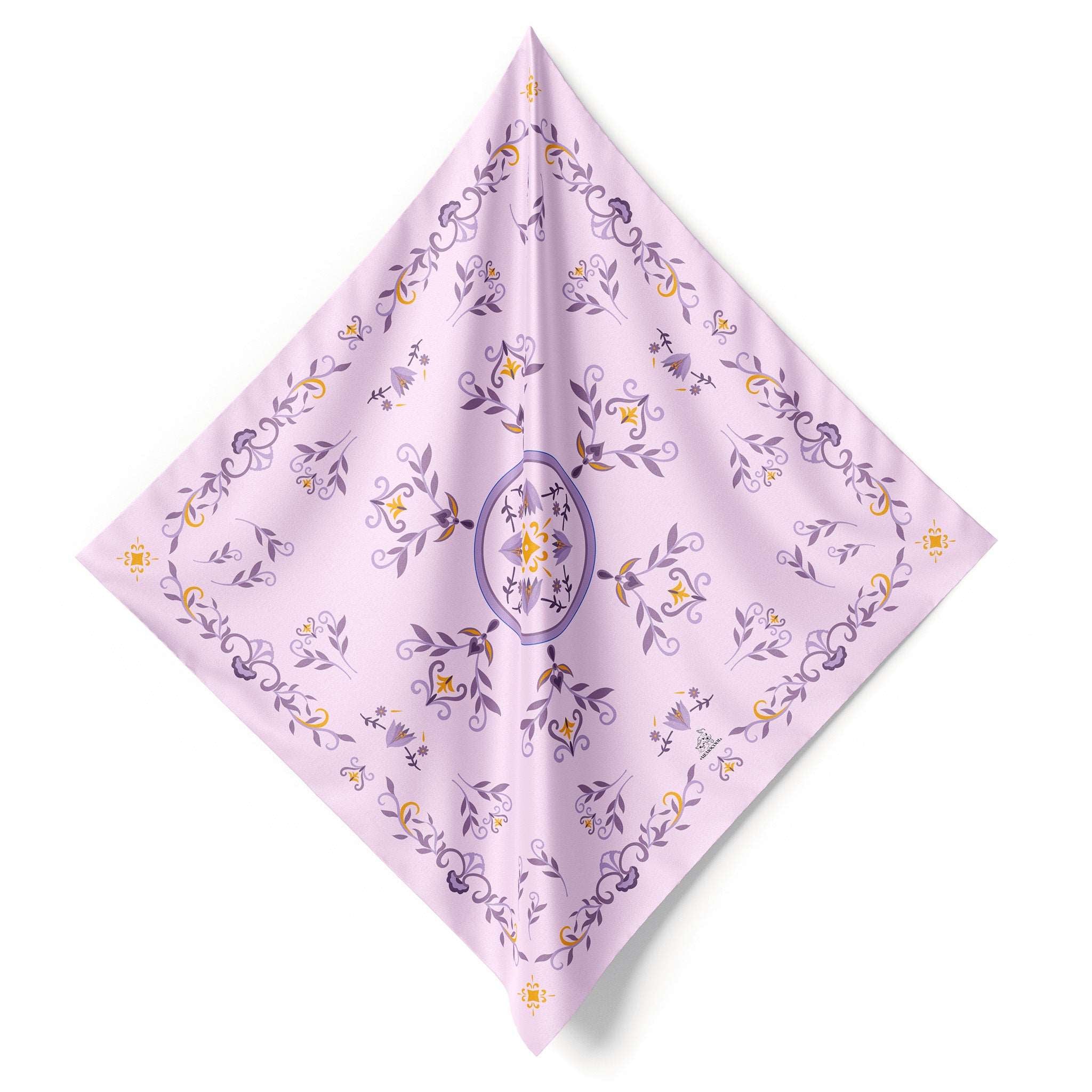 MemoCool Pet - Elegant Purple Crocus Human Silk Scarf - Static Detail