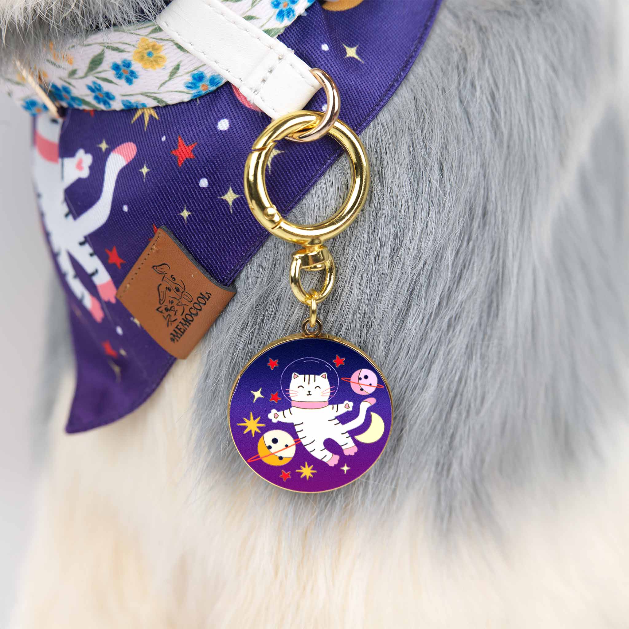 Kitten Astronaut Custom Pet ID Tag