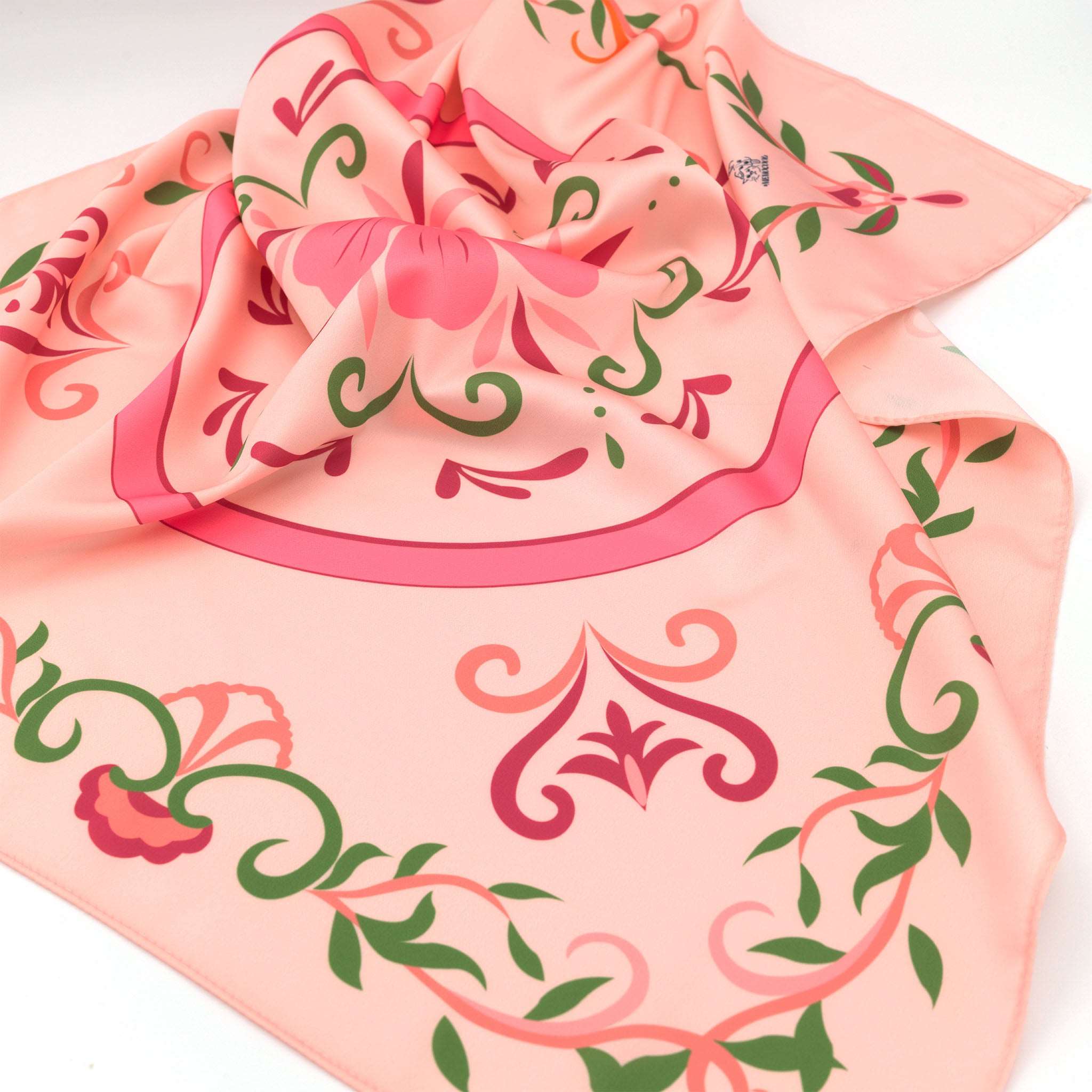 MemoCool Pet - Sweet Pink Sakura Human Silk Scarf - Pattern Detail